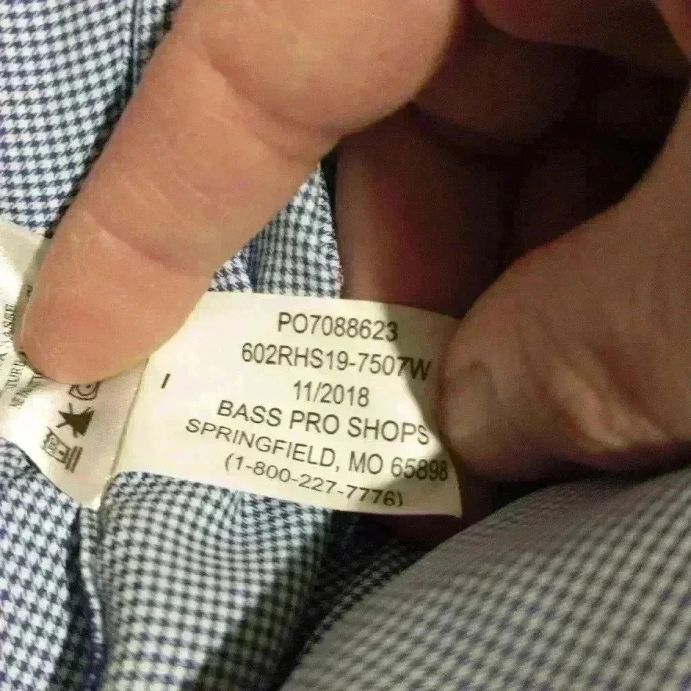 Red Head Bass Pro Shops blue/white checked fishing shirt size L - Picture 3 of 7